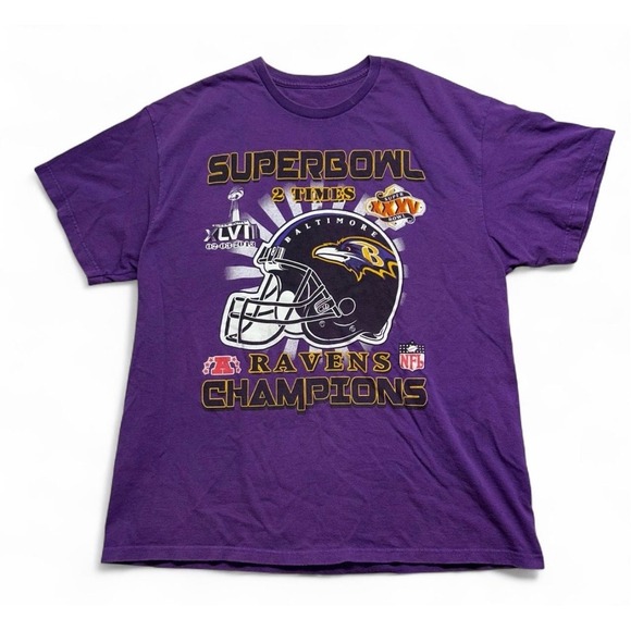 NFL Other - Baltimore Ravens Super Bowl Champions T-Shirt Purple Ray Lewis Joe Flacco XLVII